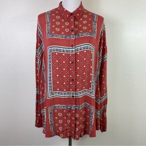 Free People Little Secrets Voile Bandana Button-down Shirt